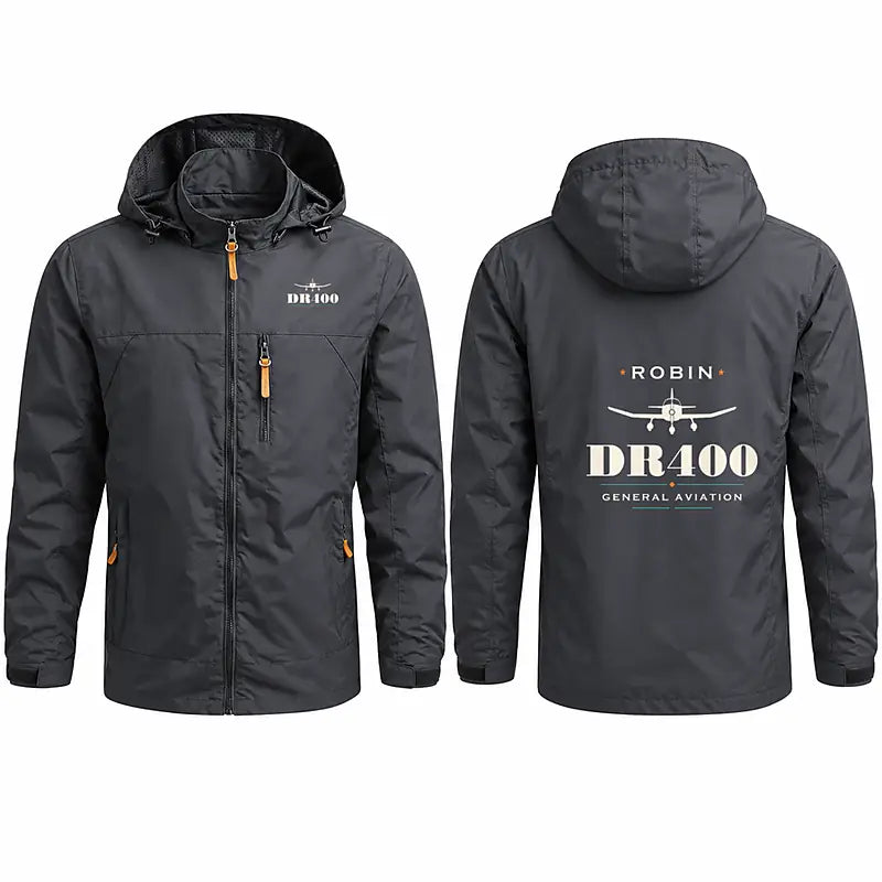 Robin DR400 Stylish Jackets - Hooded Windbreaker - Heritage - Charcoal