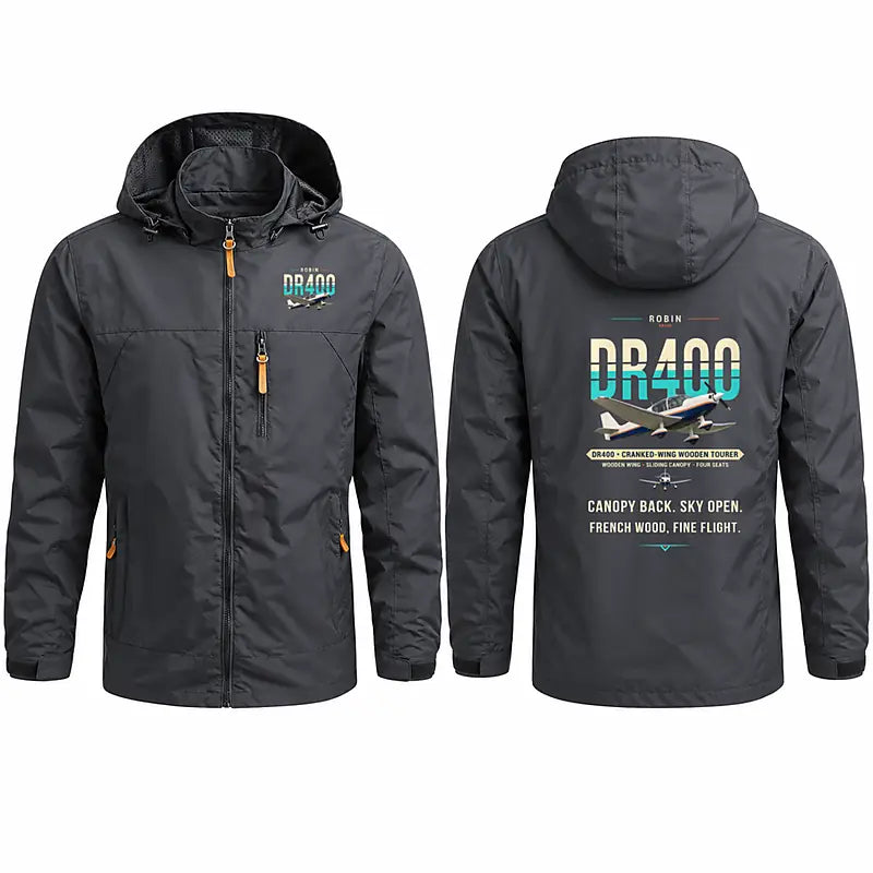 Robin DR400 Stylish Jackets - Hooded Windbreaker - Original - Charcoal