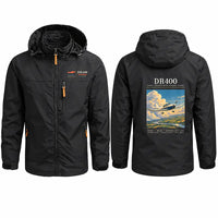 Thumbnail for Robin DR400 Stylish Jackets - Hooded Windbreaker - Poster - Black