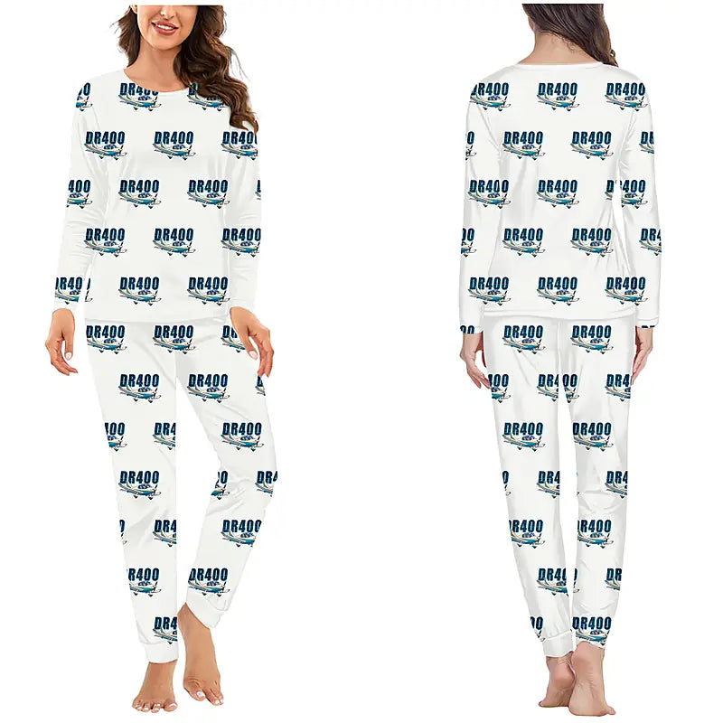 Robin DR400 - Women Pajamas - Cartoon Pattern - White