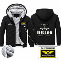 Thumbnail for Robin DR400 Zipped Sweatshirts - Heritage + Name - Black