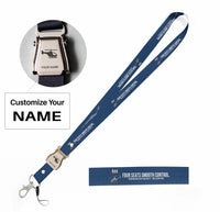 Thumbnail for Robinson R44 Raven II seat belt lanyard - dark blue with name