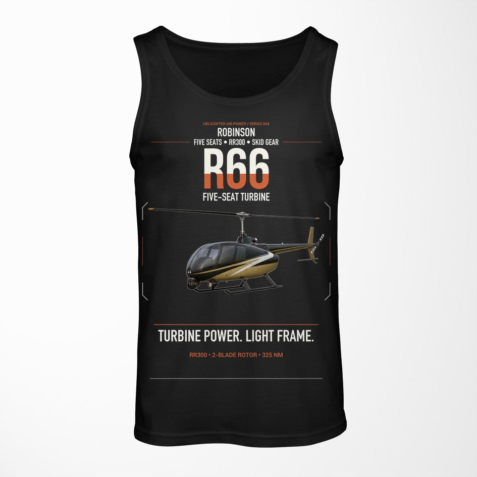 Robinson R66 design on black tank top