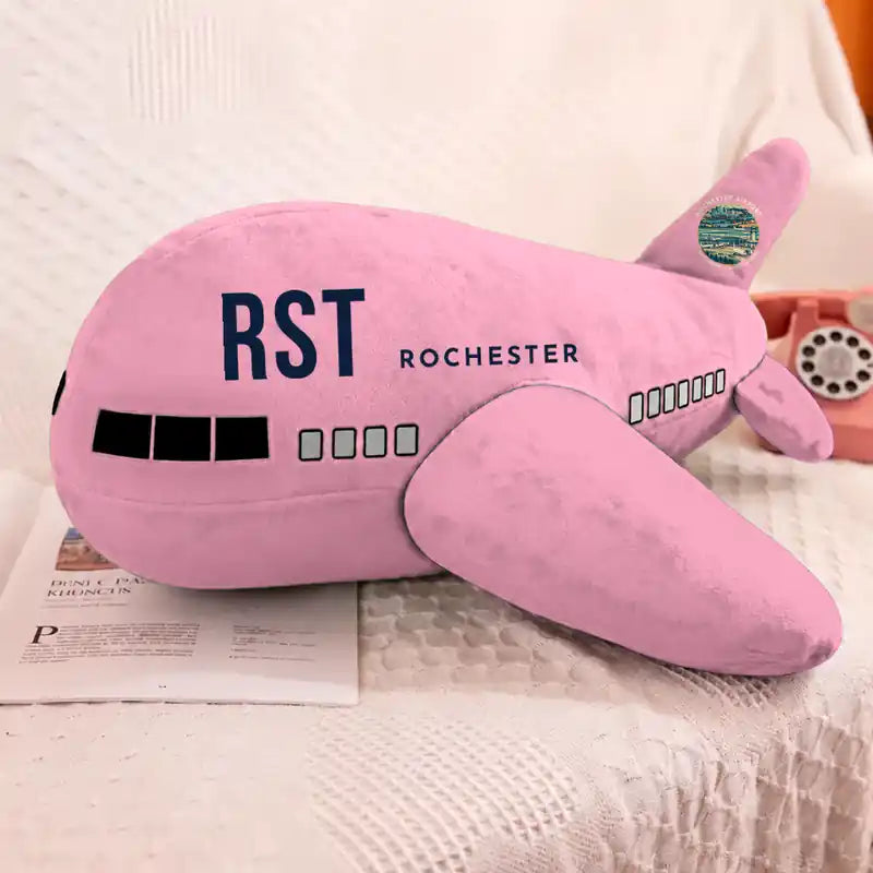 Rochester International Airport (RST) - Airplane Pillows - Pink