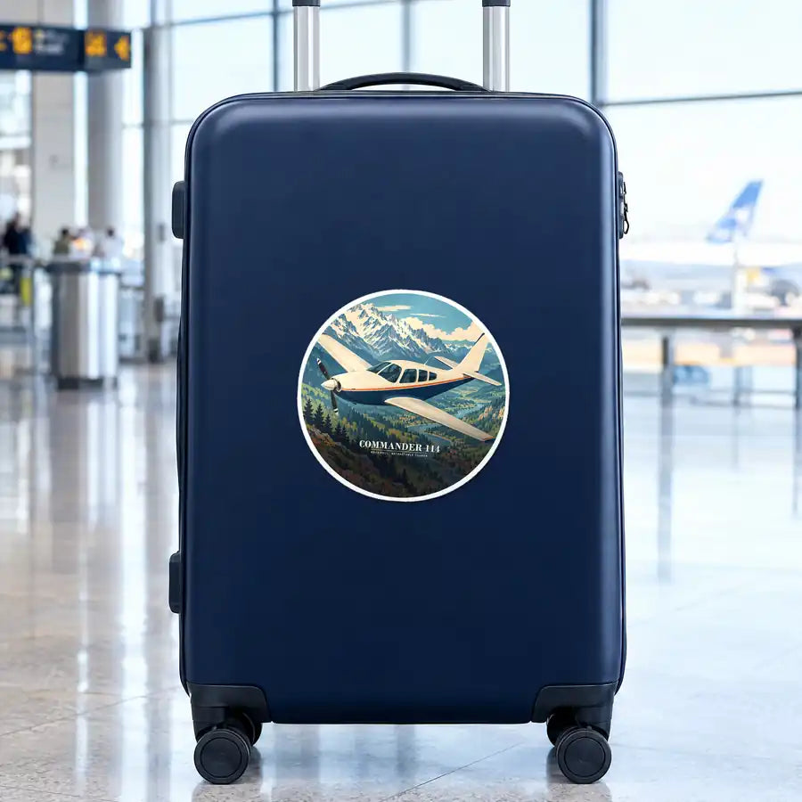 Rockwell Commander 114 - 3D - Circle Sticker - Suitcase