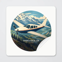 Thumbnail for Rockwell Commander 114 - 3D + Name - Circle Sticker - Peel