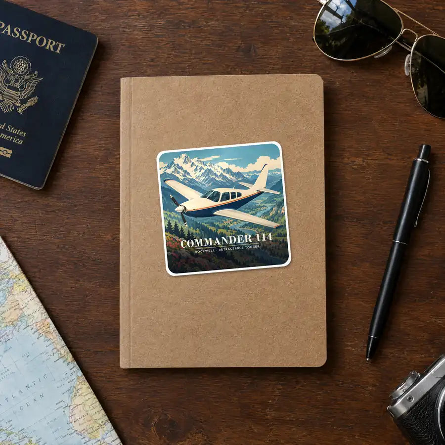 Rockwell Commander 114 - 3D - Square Sticker - Notebook