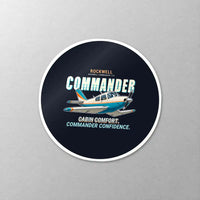 Thumbnail for Rockwell Commander 114 - Cartoon - Circle Sticker - Close-up