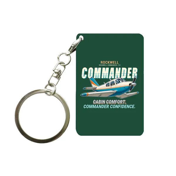 Rockwell Commander 114 - Cartoon - Key Chain - Dark Green