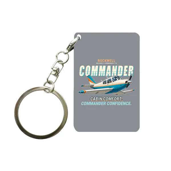 Rockwell Commander 114 - Cartoon - Key Chain - Gray