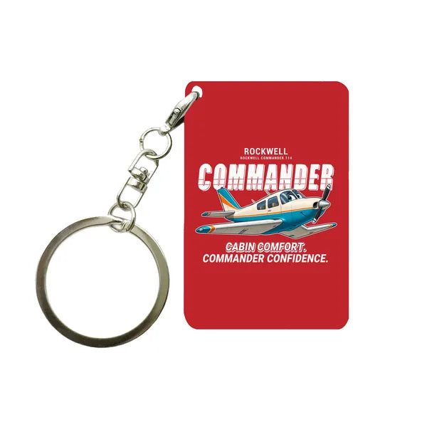 Rockwell Commander 114 - Cartoon - Key Chain - Red