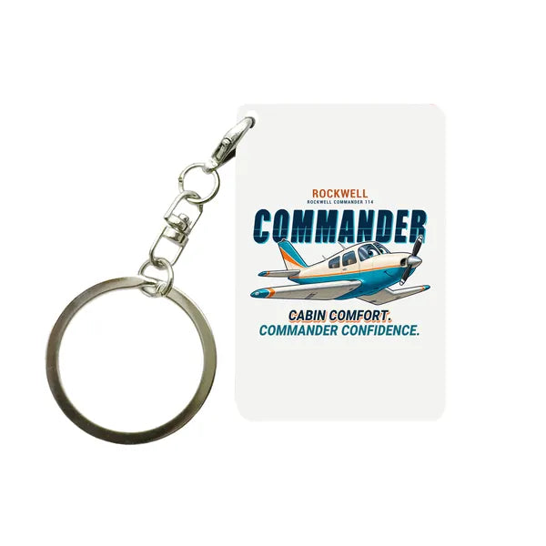 Rockwell Commander 114 - Cartoon - Key Chain - White