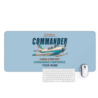 Thumbnail for Rockwell Commander 114 - Cartoon + Name - Desk Mat - Light Blue