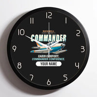 Thumbnail for Rockwell Commander 114 - Cartoon + Name - Framed - Black
