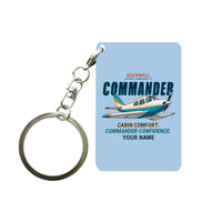 Thumbnail for Rockwell Commander 114 - Cartoon + Name - Key Chain - Light Blue