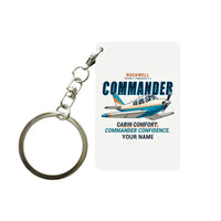 Thumbnail for Rockwell Commander 114 - Cartoon + Name - Key Chain - White