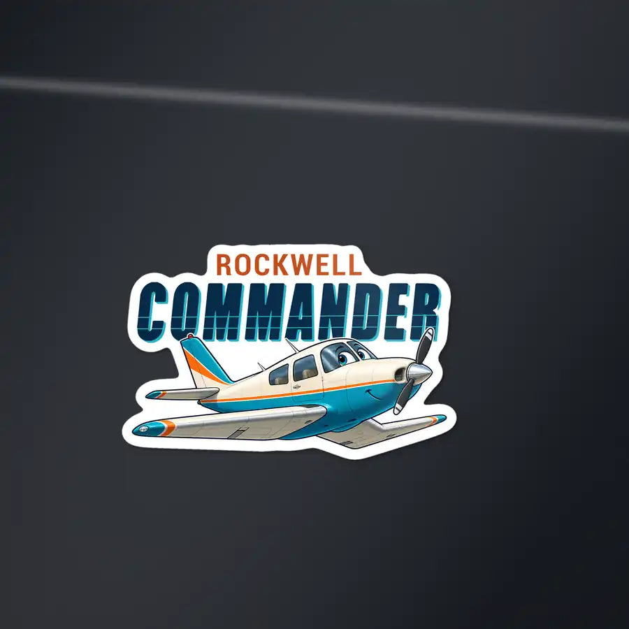 Rockwell Commander 114 - Cartoon Die-Cut - Die-Cut - Dark Car