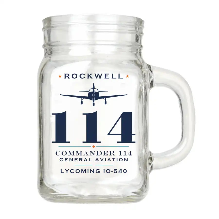 Rockwell Commander 114 - Heritage - Cocktail Glass (Mason Jar)