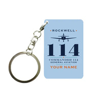 Thumbnail for Rockwell Commander 114 - Heritage + Name - Key Chain - Light Blue