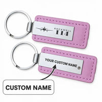 Thumbnail for Rockwell Commander 114 - Leather Key Chain - Faux Leather - Heritage - Pink + Name