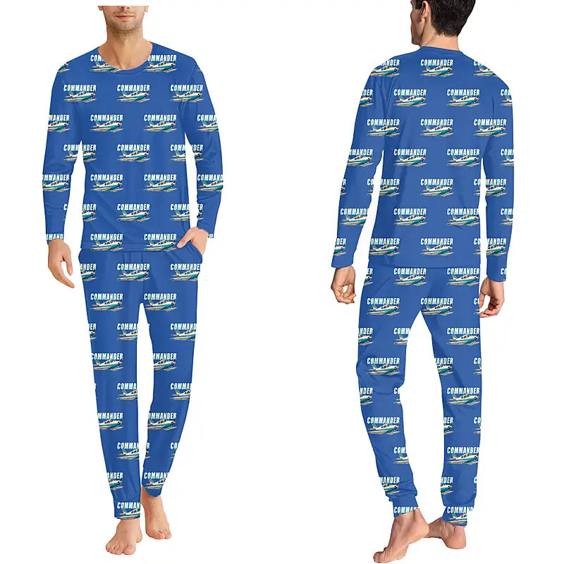 Rockwell Commander 114 - Men Pajamas - Cartoon Pattern - Blue