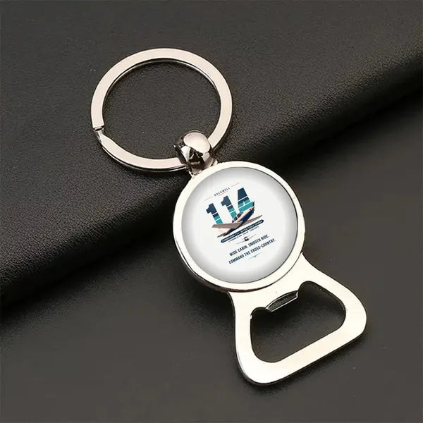 Rockwell Commander 114 - Original - Bottle Opener Key Chain - White