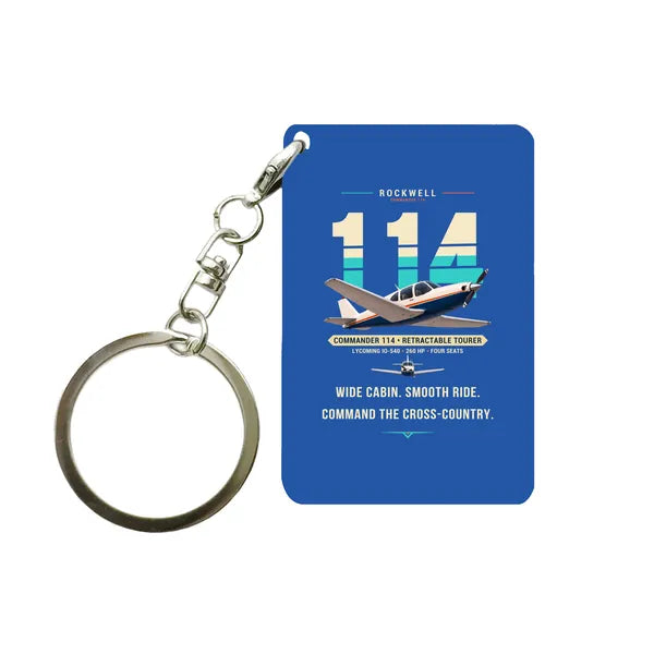 Rockwell Commander 114 - Original - Key Chain - Blue