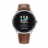 Thumbnail for Rockwell Commander 114 - Original + Name - Leather Strap - Brown Leather Strap