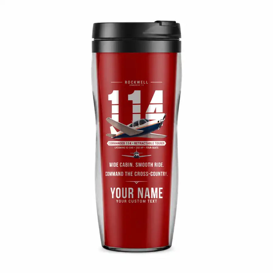 Rockwell Commander 114 - Original + Name - Plastic (No Holder) - Red