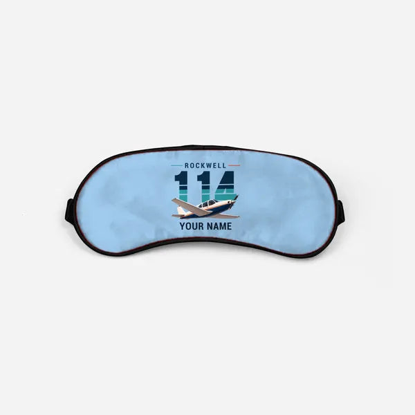 Rockwell Commander 114 - Original + Name - Sleep Mask - Light Blue