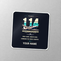 Thumbnail for Rockwell Commander 114 - Original + Name - Square Sticker - Close-up