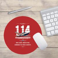 Thumbnail for Rockwell Commander 114 - Original - Round Mouse Pad - Red