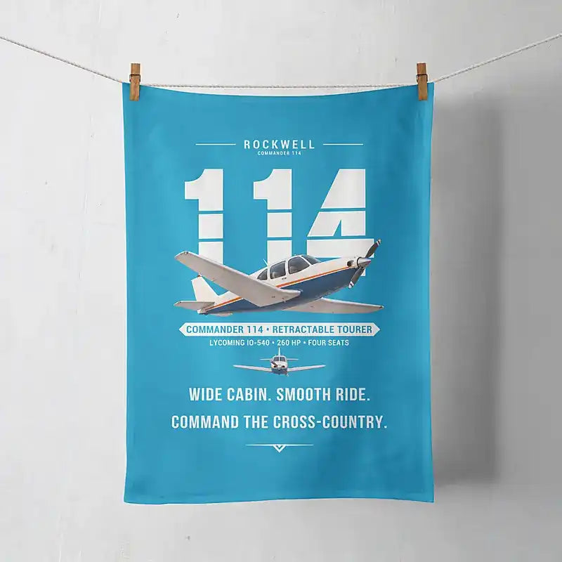 Rockwell Commander 114 - Original - Towel - Turquoise