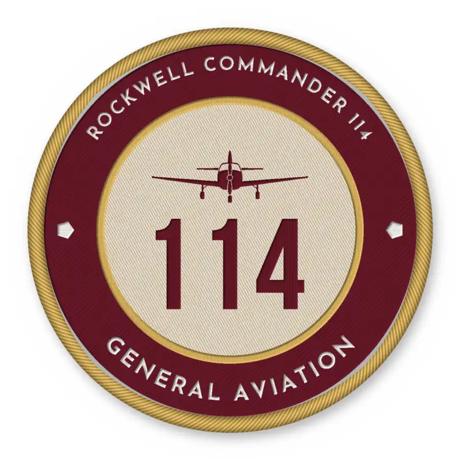 Rockwell Commander 114 Patches - Circle - Burgundy Cream