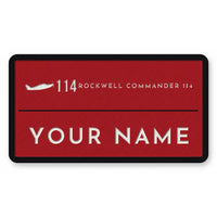 Thumbnail for Rockwell Commander 114 Patches - Rectangle + Name - Red White