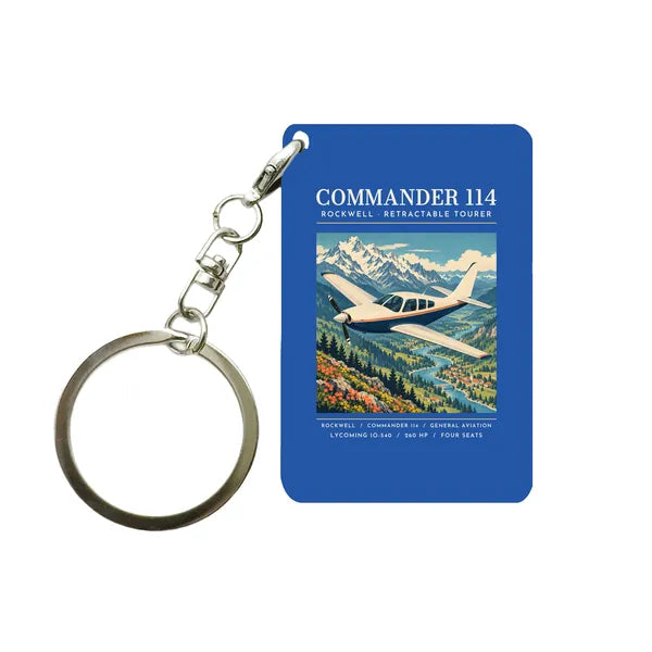 Rockwell Commander 114 - Poster - Key Chain - Blue