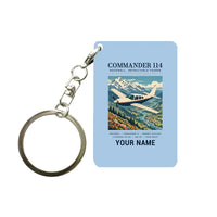 Thumbnail for Rockwell Commander 114 - Poster + Name - Key Chain - Light Blue