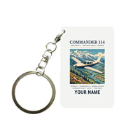 Thumbnail for Rockwell Commander 114 - Poster + Name - Key Chain - White