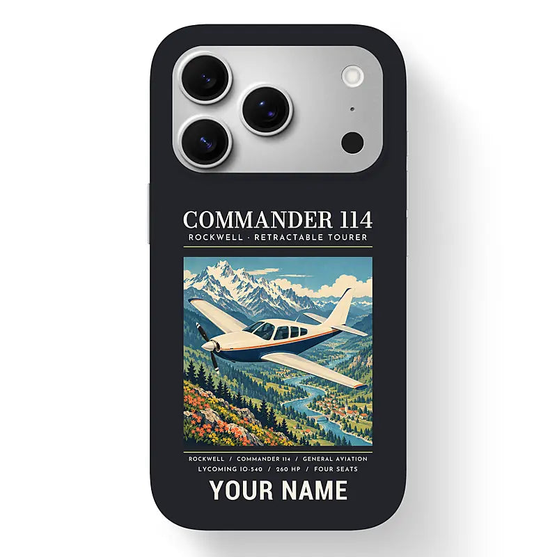 Rockwell Commander 114 - Poster + Name - MagSafe iPhone 17 Pro - Black