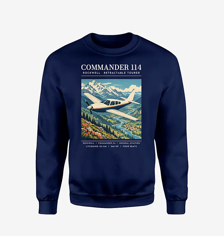 Rockwell Commander 114 - Poster - Sweatshirt - Navy Blue