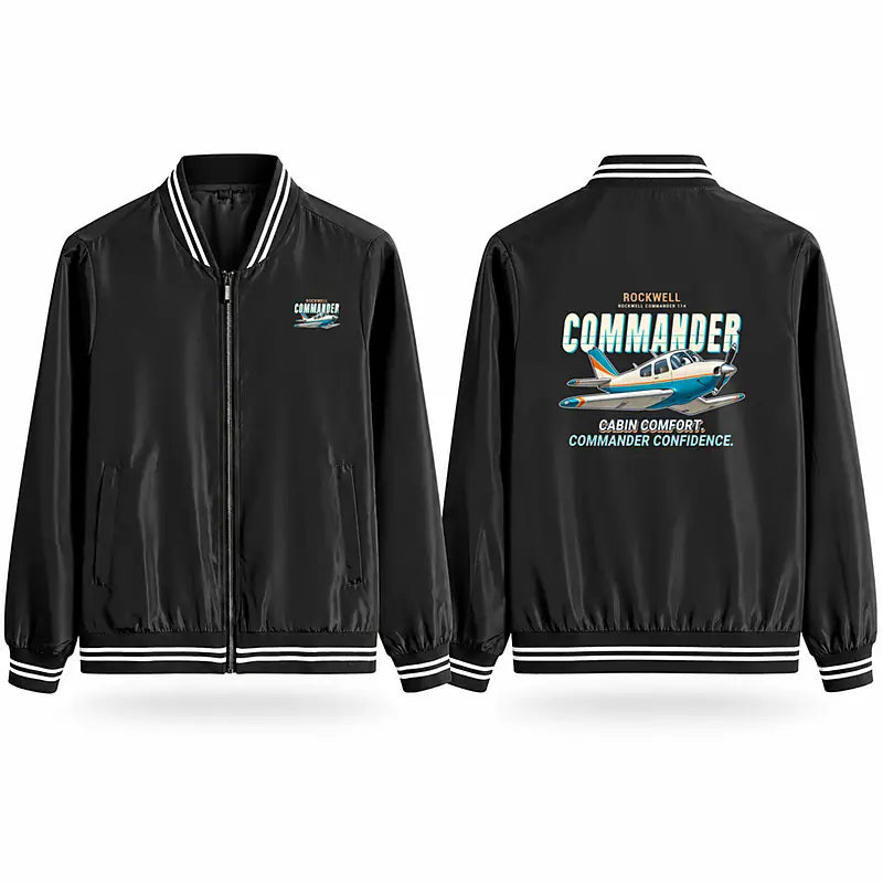 Rockwell Commander 114 Stylish Jackets - Baseball Collar - Cartoon - Black