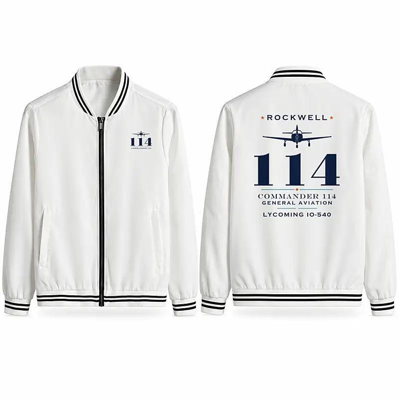 Rockwell Commander 114 Stylish Jackets - Baseball Collar - Heritage - White