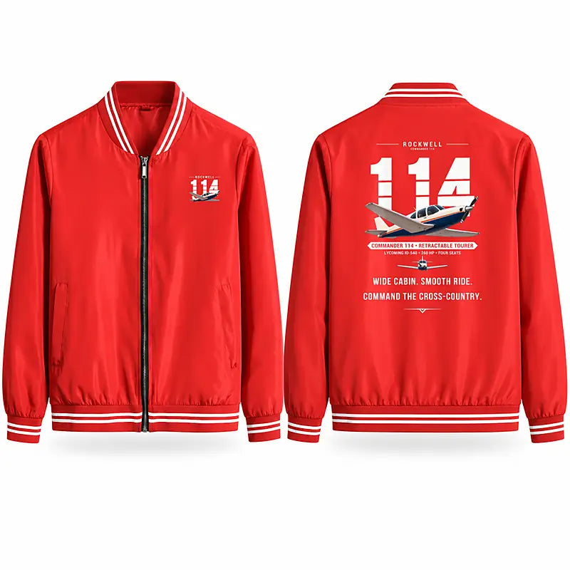Rockwell Commander 114 Stylish Jackets - Baseball Collar - Original - Red