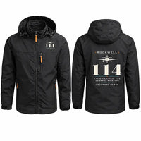 Thumbnail for Rockwell Commander 114 Stylish Jackets - Hooded Windbreaker - Heritage - Black