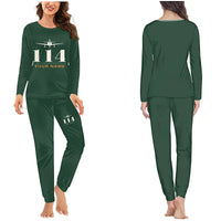 Thumbnail for Rockwell Commander 114 - Women Pajamas - Heritage Chest + Name - Dark Green
