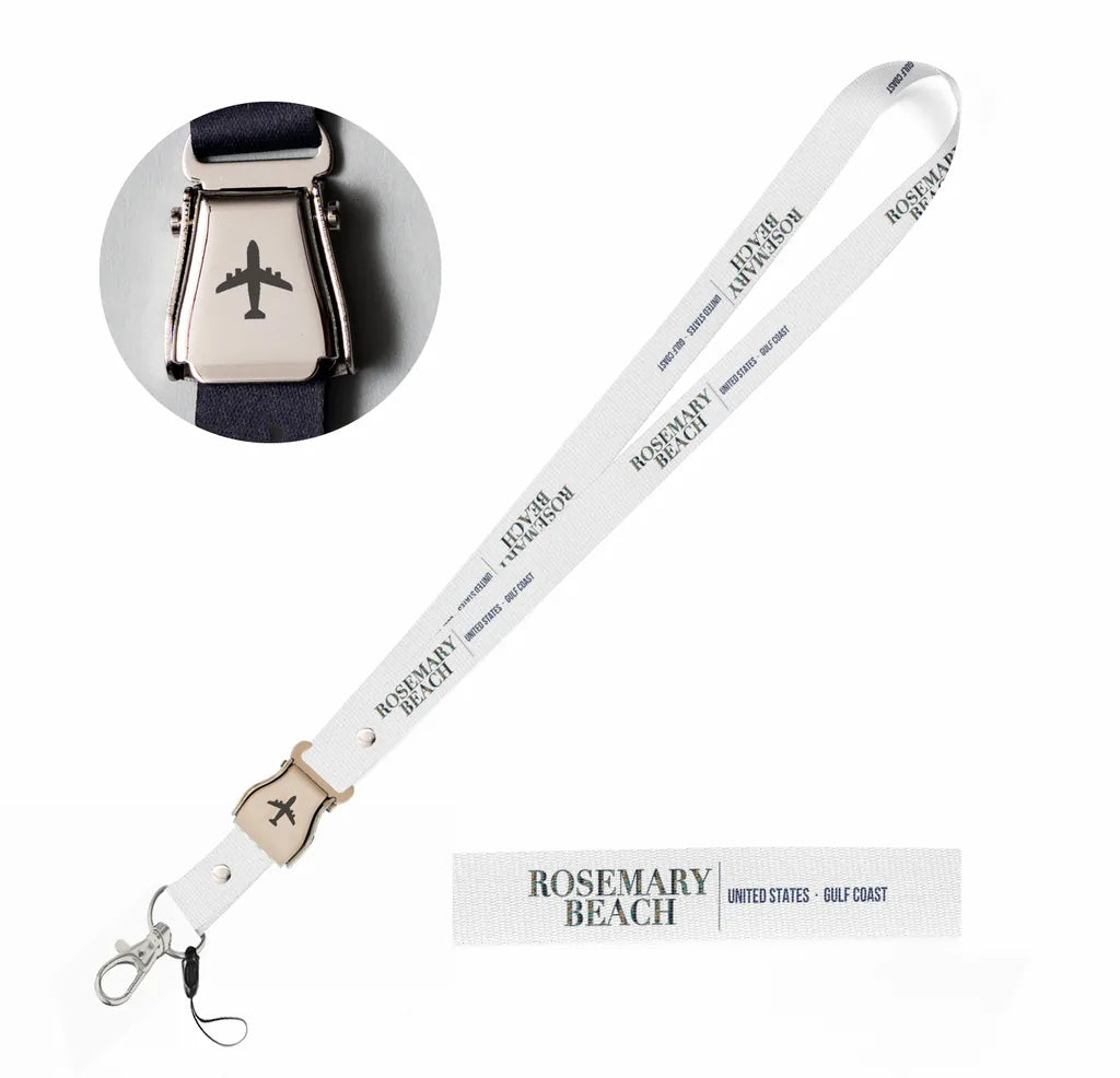 Rosemary Beach City Series seat belt lanyard - white