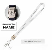Thumbnail for Rotterdam City Series seat belt lanyard - white with name