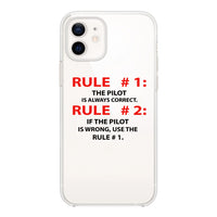 Thumbnail for Rule 1 - Pilot is Always Correct Designed Transparent Silicone iPhone Cases