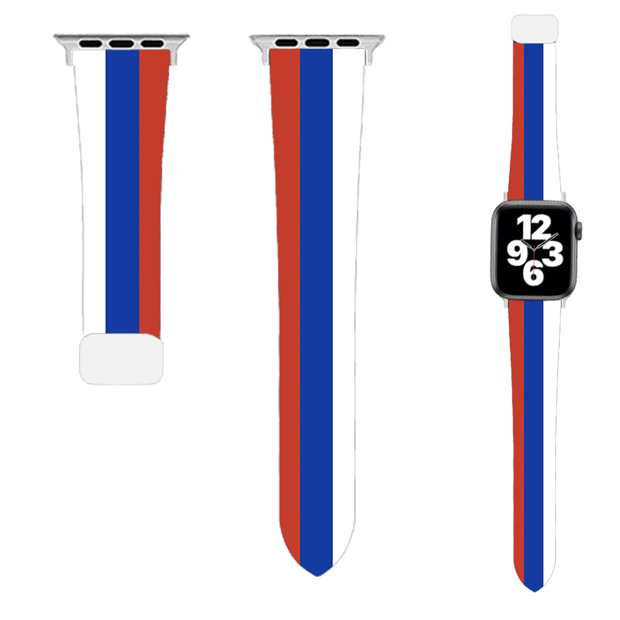 Russia Flag Designed Soft Silicone Apple Watch Bands