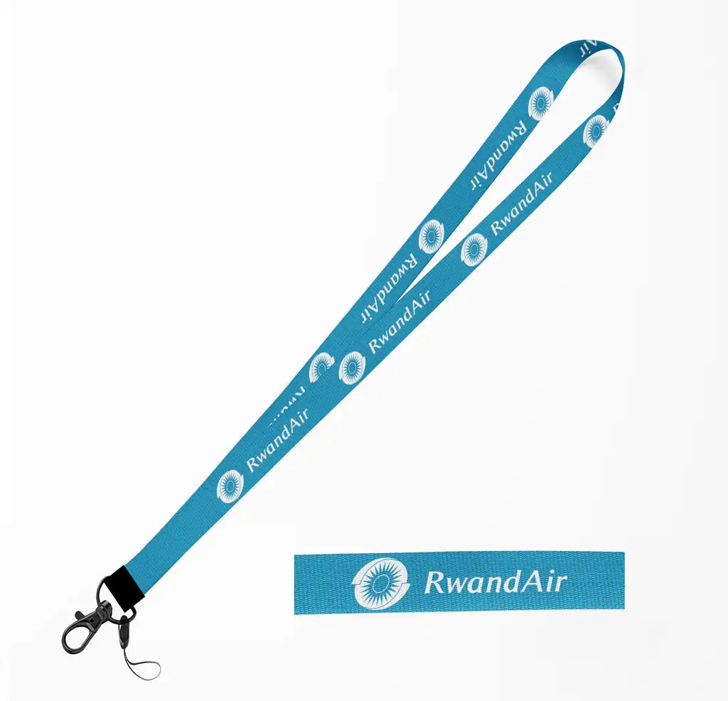 RwandAir Airlines lanyard - light blue